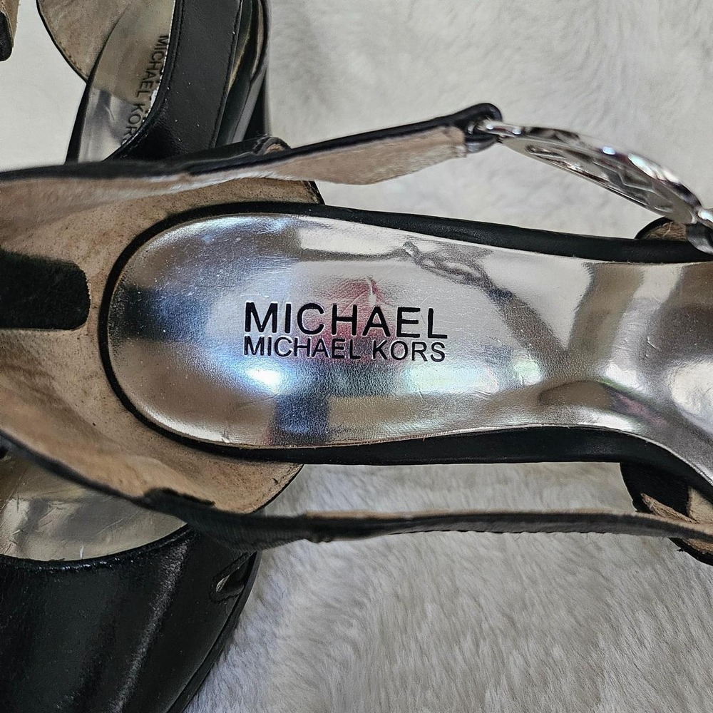 Vintage MICHAEL Michael Kors Black strappy peep toe pump - Picture 3 of 7